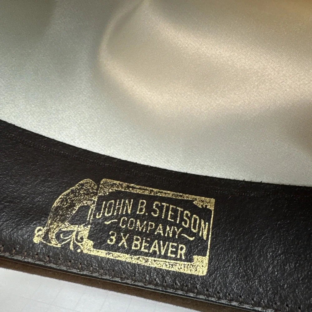 John B Stetson 3X Beaver Cowboy Hat Size 7 1/2  Brown XXX Stetson